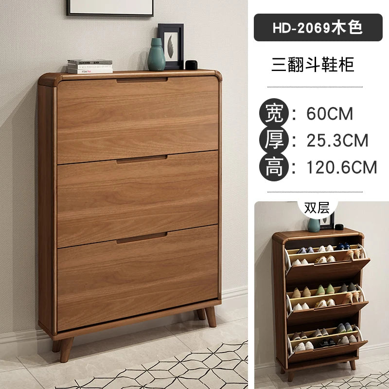meuble à chaussures en bois design moderne gain de place luxe - vue 7 sur 22