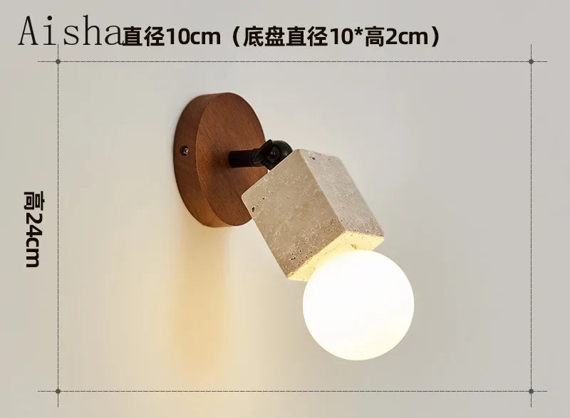Stone wall light for modern minimalist decor - vue 6 sur 8