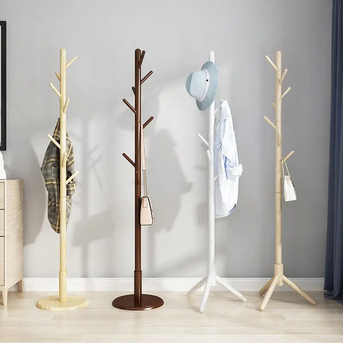 porte-manteau vertical en bois massif pour vêtements et accessoires - vue 5 sur 14