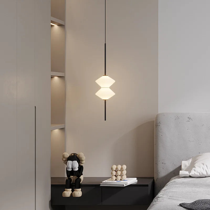 lampe led suspendue en verre moderne avec fil métallique réglable - vue 4 sur 10