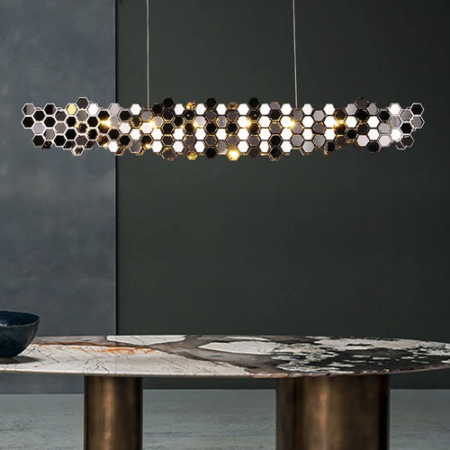 lustre de luxe post-moderne en acier inoxydable pour restaurant