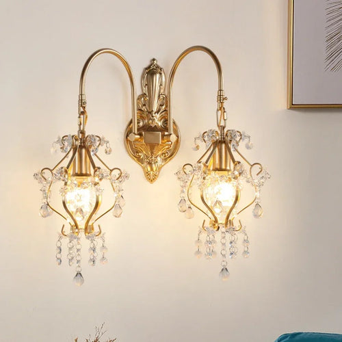 applique murale en cristal rétro nordique pour décoration intérieure