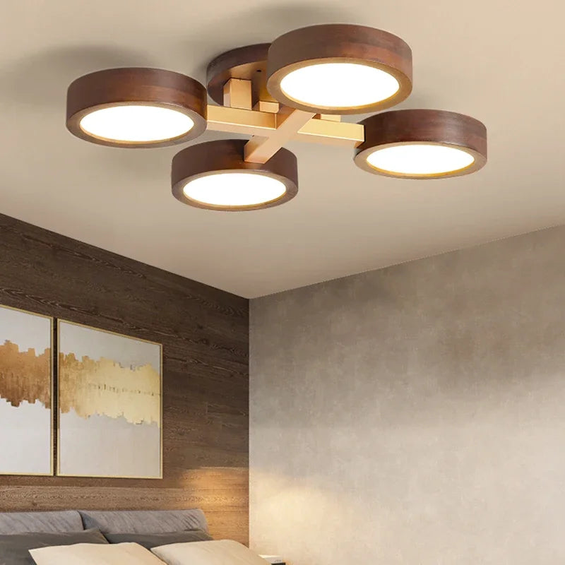lustre moderne nordique design en bois pour intérieur contemporain - vue 4 sur 9
