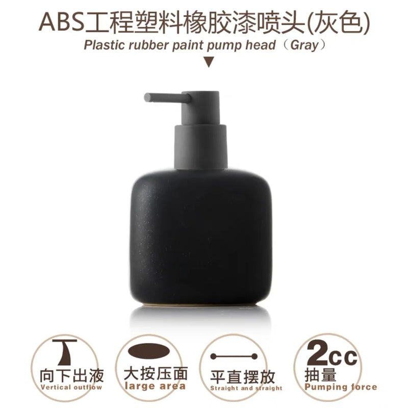 bouteille en céramique pour savon et gel douche portable