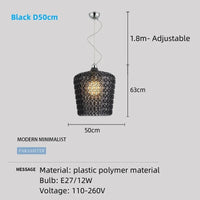lustre italien moderne creux décoratif avec lumières led acryliques