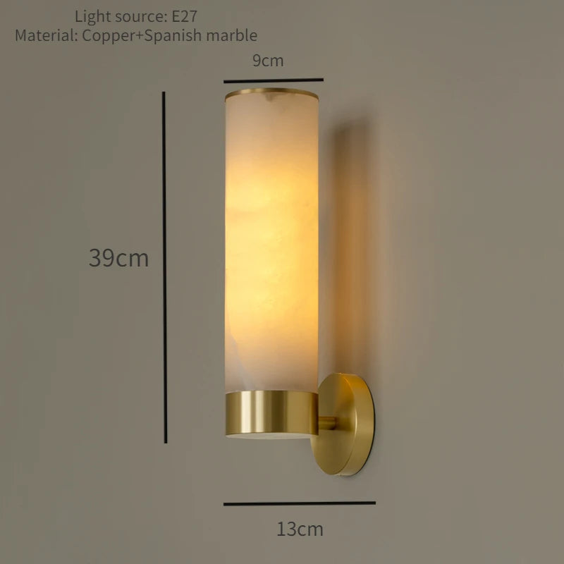 applique murale led minimaliste moderne en marbre naturel - vue 9 sur 10
