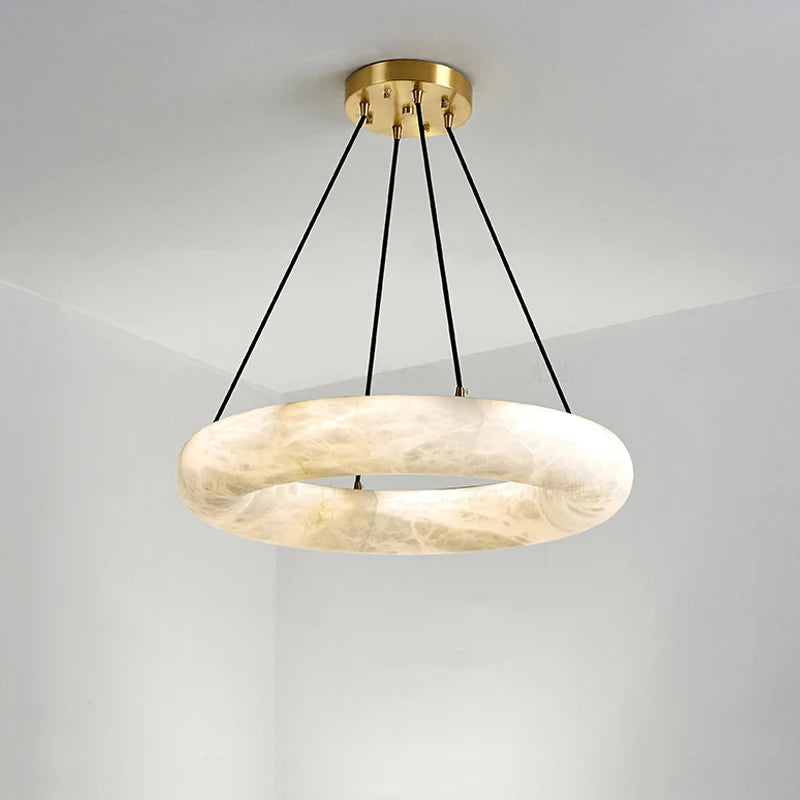 lustre en marbre naturel espagnol pour hôtel luxueux - vue 6 sur 8