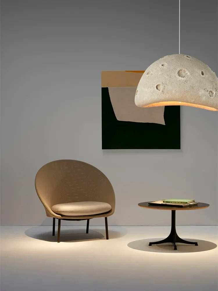 Minimalist wabi-sabi LED chandelier for loft and cafe decor - vue 4 sur 9
