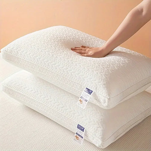 Knitted pillow neck protection, sleep pillow core, moisture absorbing and breathable household pillows, bedding bedroom pillows