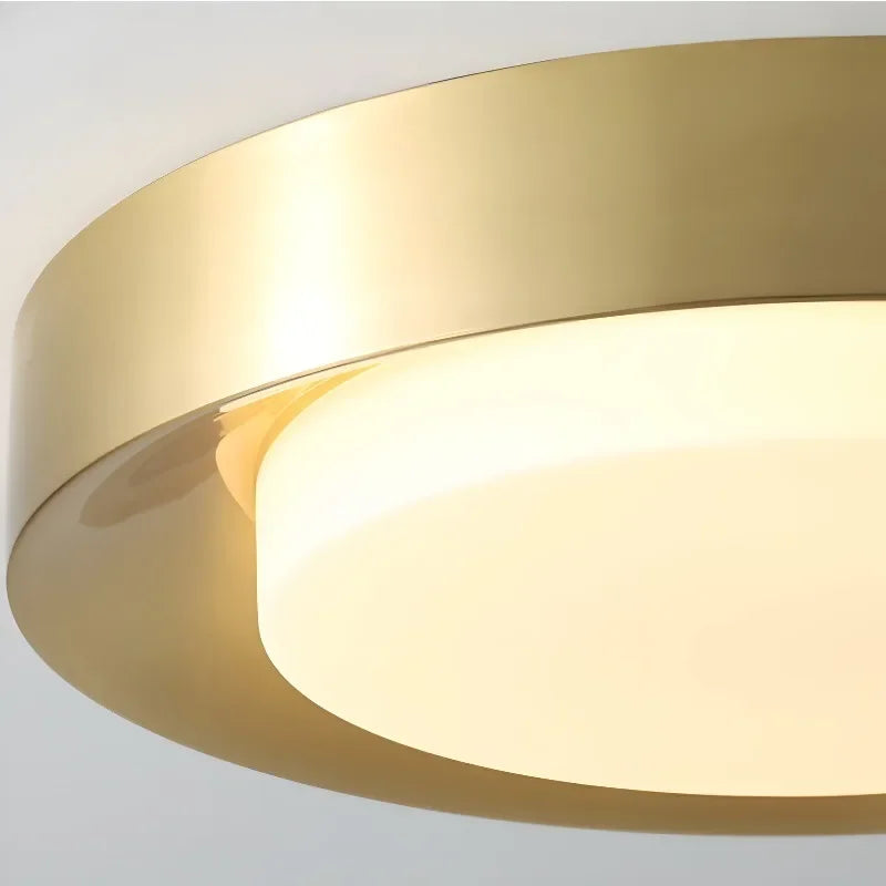 plafonnier led moderne en laiton décoration intérieure lumière design luxe - vue 6 sur 8