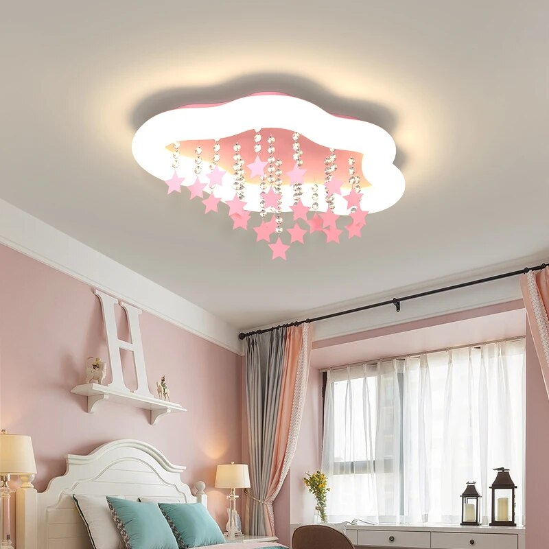 Lustre LED Blanc Bleu Rose Nuage - vue 3 sur 12