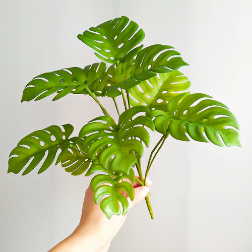 fausse plante tropicale monstera pour décoration intérieure et extérieure - vue 5 sur 7