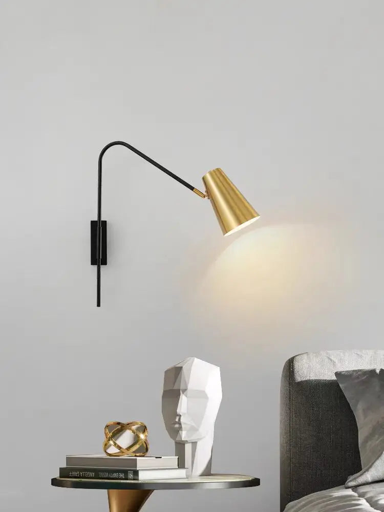 Minimally Adjustable Bedroom Bedside Wall Lamp, Long Arm Dining Room Wall Lamp, Nordic Long Pole Industrial Style Swing Arm Lamp - vue 3 sur 12