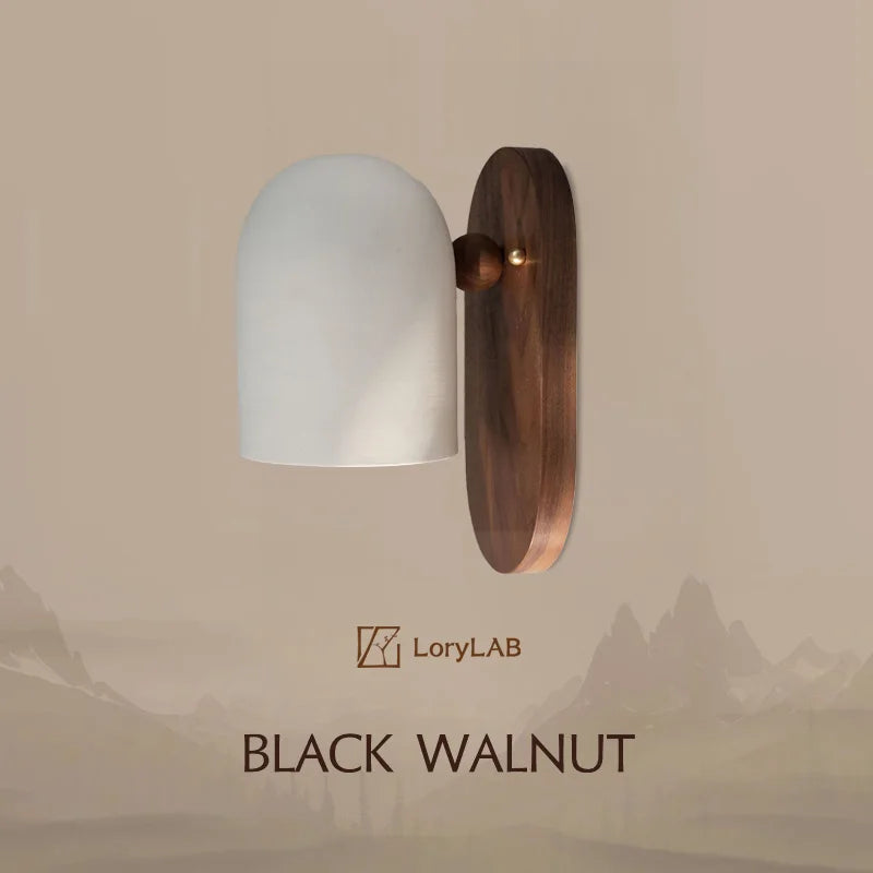 Walnut Wood Iron, Simple Modern Wabi-sabi style, Wall Sconce for Bedroom, Bedside, Living, Dining Room, Corridor Aisle - vue 2 sur 10