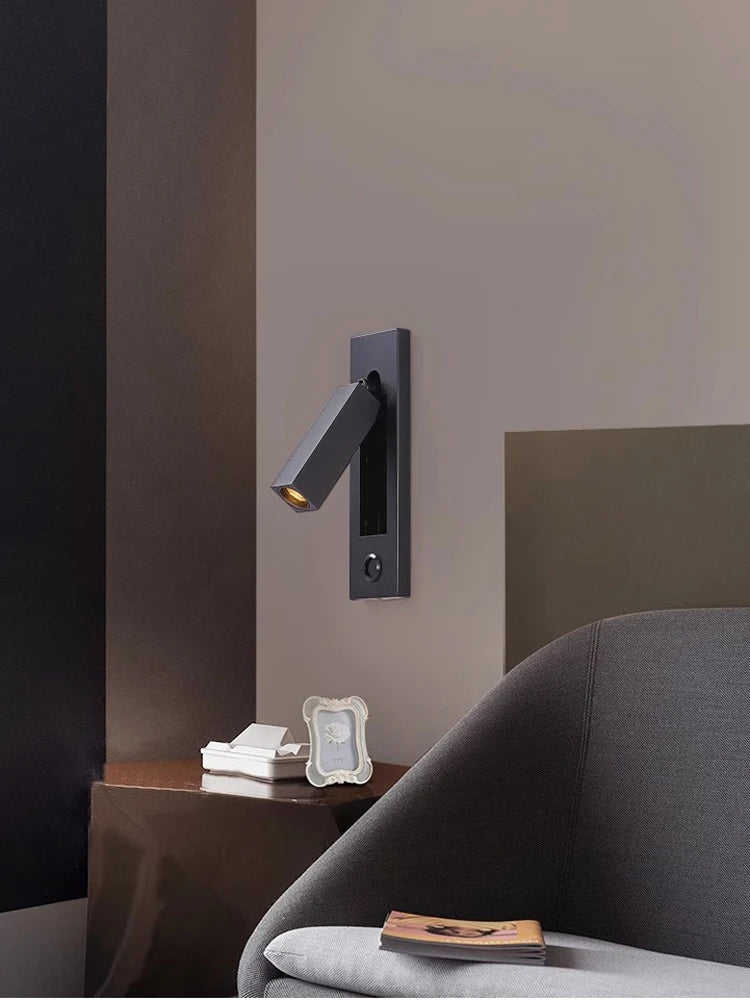 applique murale led rotative en laiton avec interrupteur usb - vue 3 sur 23