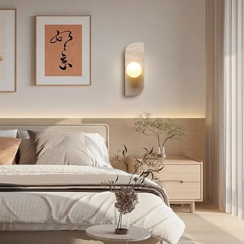 Applique murale led en marbre pierre naturelle et verre pour éclairage intérieur