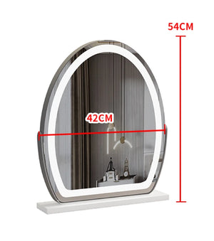 Illuminated vanity mirror with touch sensor and dimmable lighting