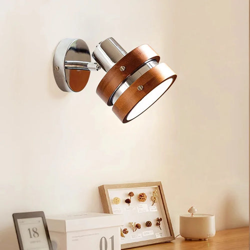 applique murale led bauhaus bois rétro pour lecture