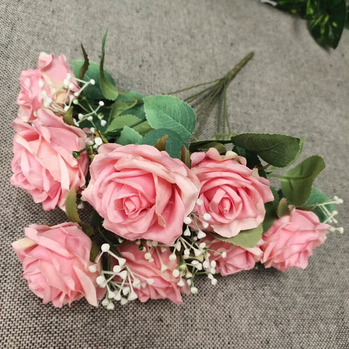 bouquet de roses en soie pour décoration de mariage et fêtes - vue 2 sur 13