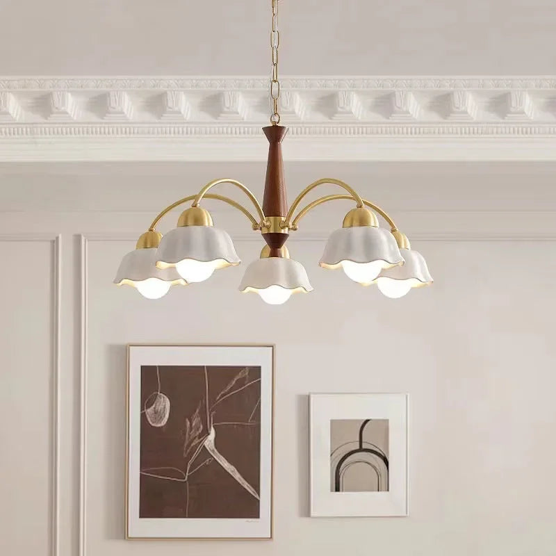 lustre moderne en céramique à fleurs pour intérieur contemporain - vue 6 sur 12