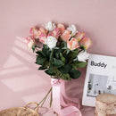 Artificial latex rose branch for realistic decoration