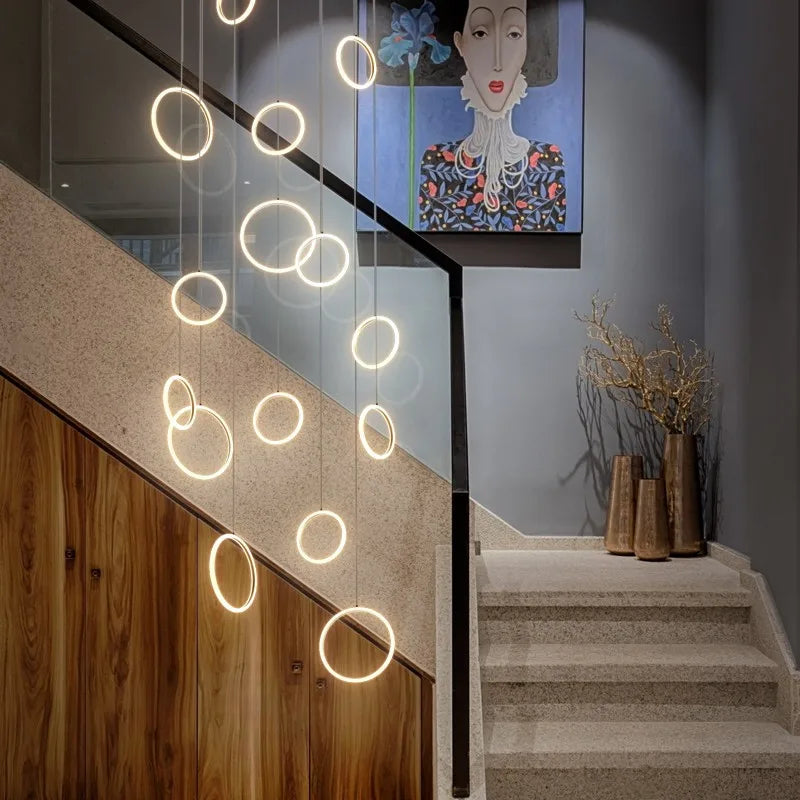 lustre moderne minimaliste pour loft appartement duplex villa - vue 5 sur 12