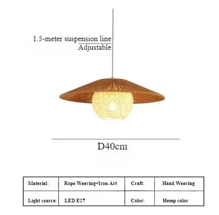 suspension japonaise en corde de chanvre pour décoration moderne - vue 14 sur 21