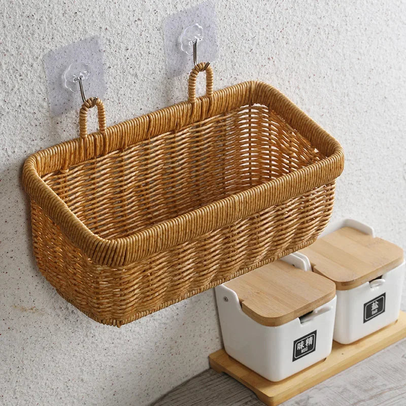 panier de rangement mural tissé à la main décoratif et pratique - vue 5 sur 7
