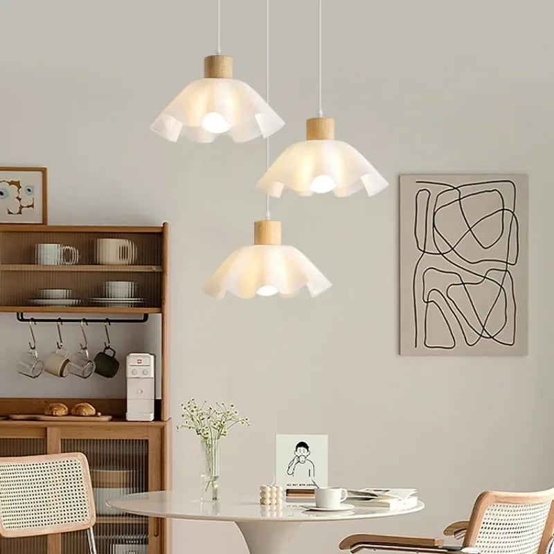 plafonnier led fleur style nordique rétro japonais décoratif 	 2023 - vue 6 sur 11