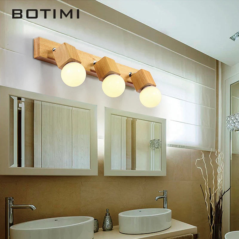 Applique murale en bois massif ajustable hôtel miroir - vue 5 sur 10