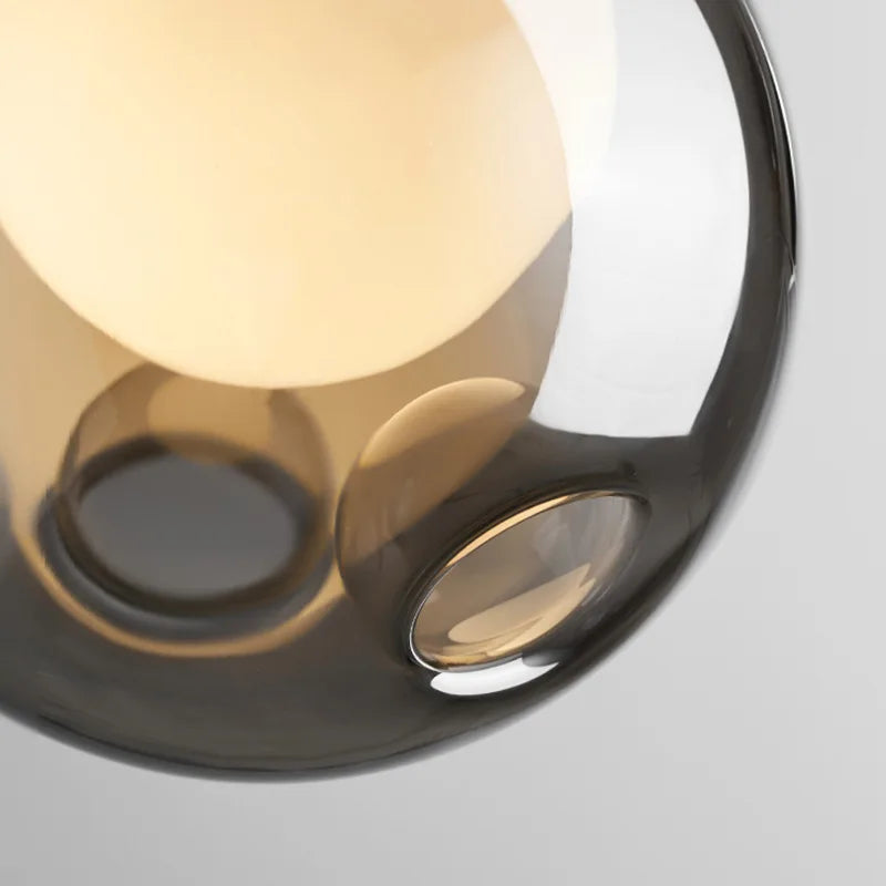 Nordic glass LED lampshade minimalist design lighting - vue 3 sur 5