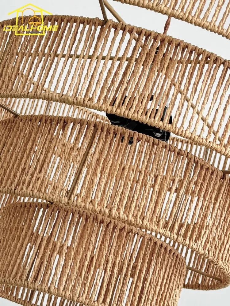 suspension en corde de chanvre style wabi-sabi pour intérieur élégant - vue 6 sur 8