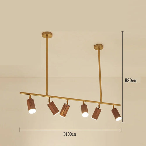 lustre led moderne en bois de noyer pour décoration maison