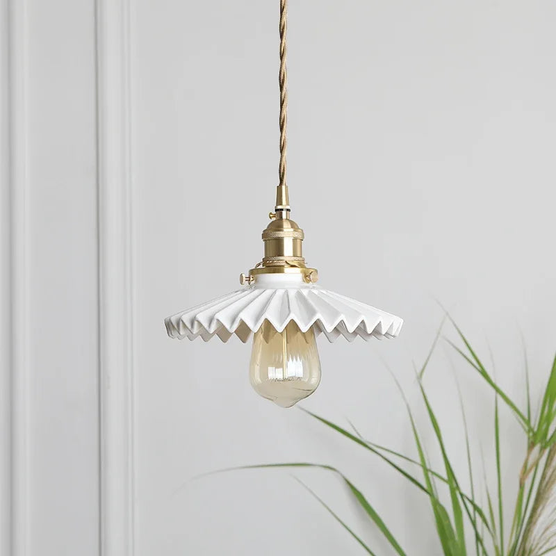 Lamp Modern LED Minimalist Creative Pendant Light, White Ceramic Pendant Lamp For Bedroom Bedside Bar Living Room Kitchen Isla - vue 2 sur 11