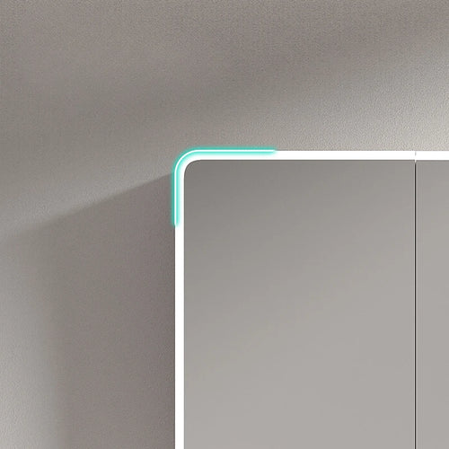 armoire circulaire en aluminium avec miroir éclairage intelligent et rangement - vue 6 sur 32