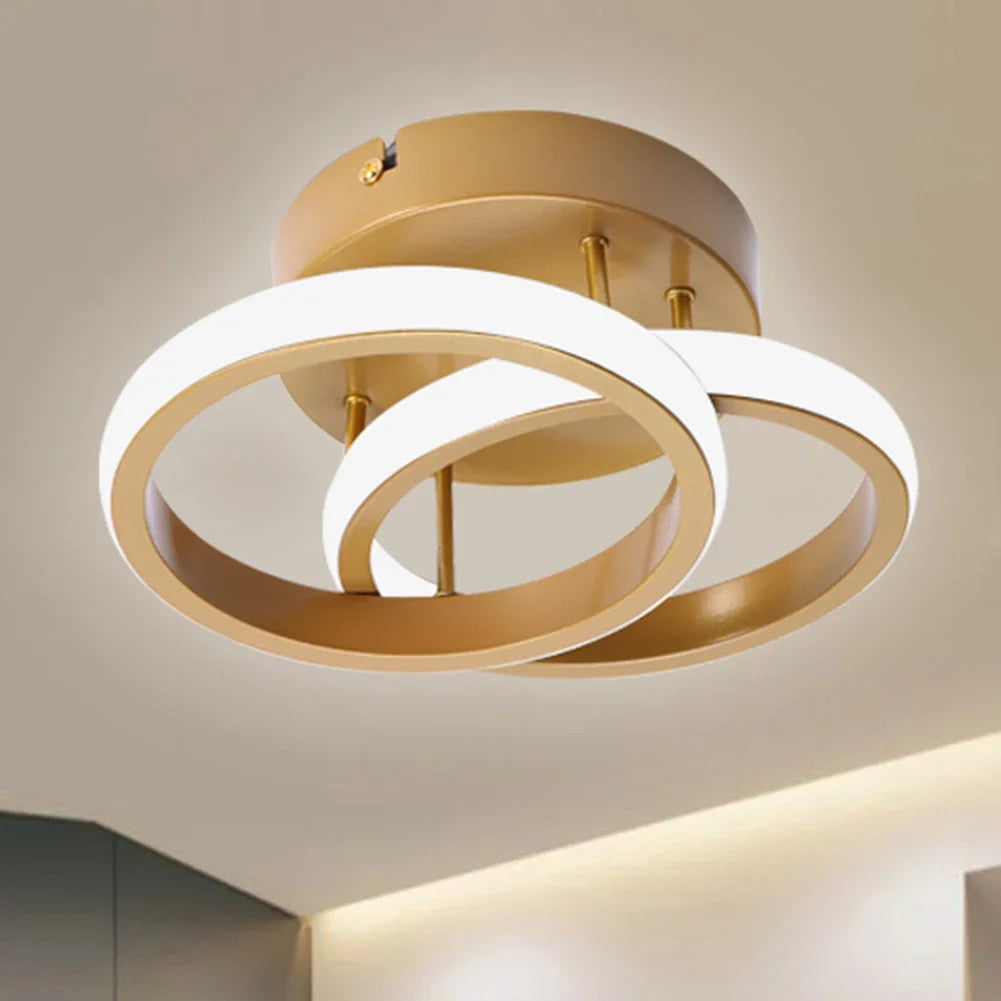 Plafonnier en métal lustre moderne haute luminosité porche lampe d'entrée lampe de plafond à économie d'énergie pour salon chambre - vue 9 sur 24
