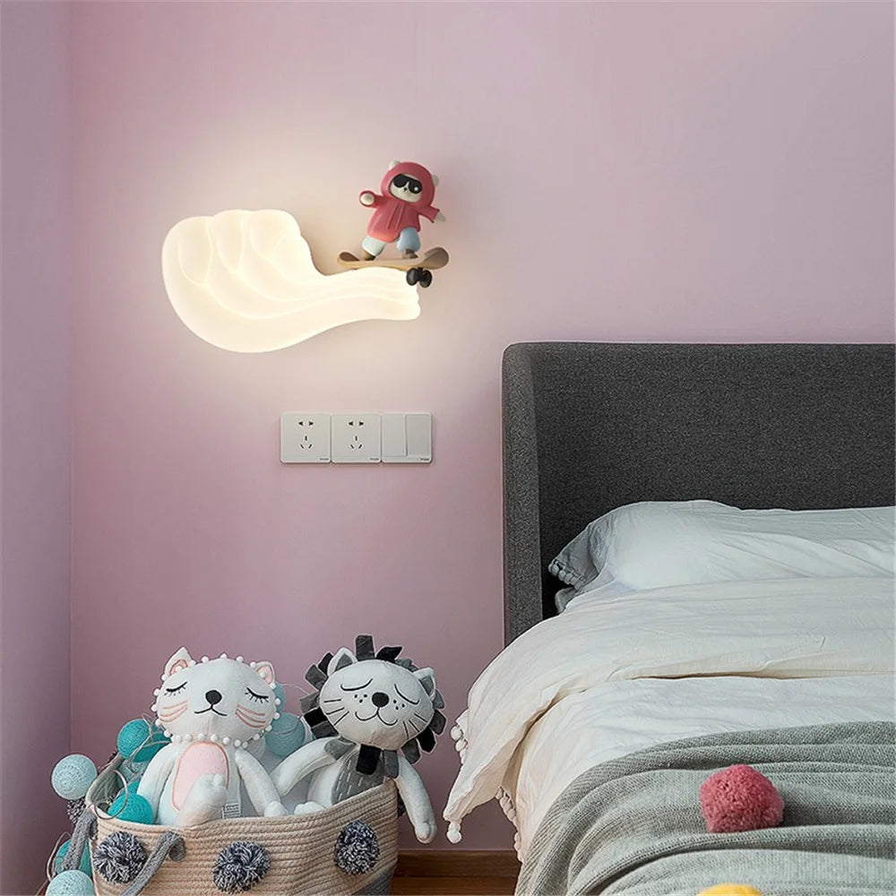 applique murale led baleine et voilier pour enfants avec couleurs changeantes - vue 4 sur 9