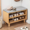 Shoe Storage Bench With Gray Cushion, White Shoe Rack Bench With 2 Storage Rack And Cubby And Drawer, Shoe Cabinet Bench Seat Fo