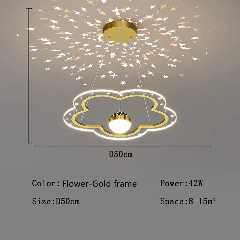 LED moderne créatif étoile suspension lumières enfants chambre lustre chambre salle d'étude maison dessin animé chambre d'enfants luminaires - vue 10 sur 21