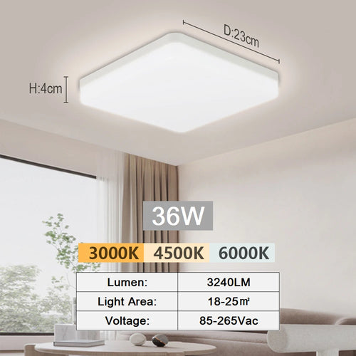 Tuya Smart LED plafonnier App commande vocale Alexa Google télécommande plafonniers carrés salon chambre éclairage - vue 22 sur 22