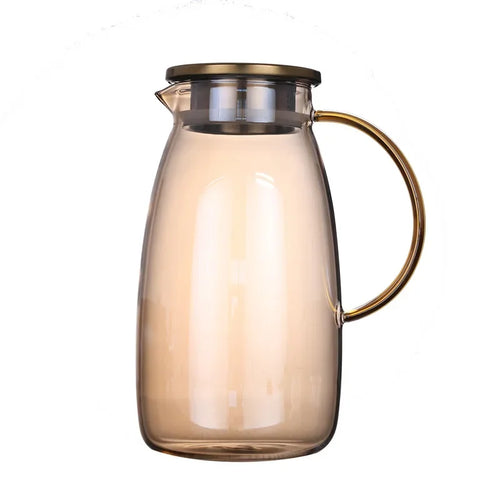 Bouteille eau verre borosilicate motif floral grande capacité