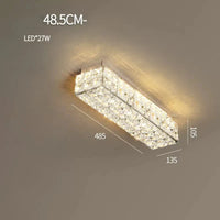 plafonnier led art déco carré cristal design moderne élégant