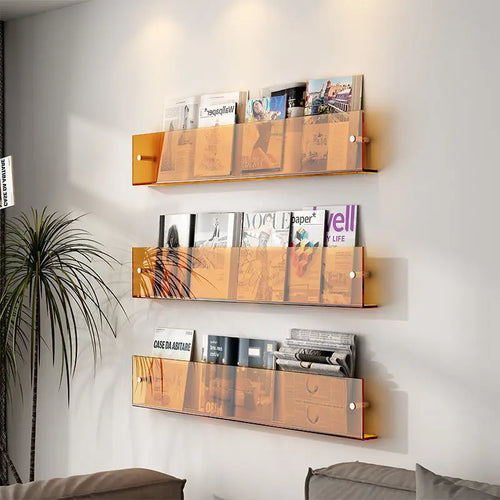 étagère à livres en acrylique support de rangement mural design moderne - vue 2 sur 17
