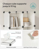 SONGMICS 6 Cube Storage Unit, Modular Plastic Cube Storage Organizer with Feet, Shoe Rack, Each Cube 30 x 30 x 30 cm