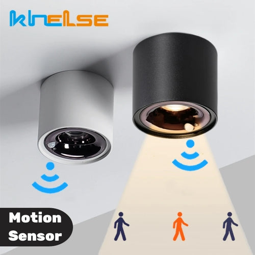 Spot détecteur de mouvement LED 12W monté en Surface Anti-éblouissement intelligent escalier chambre maison