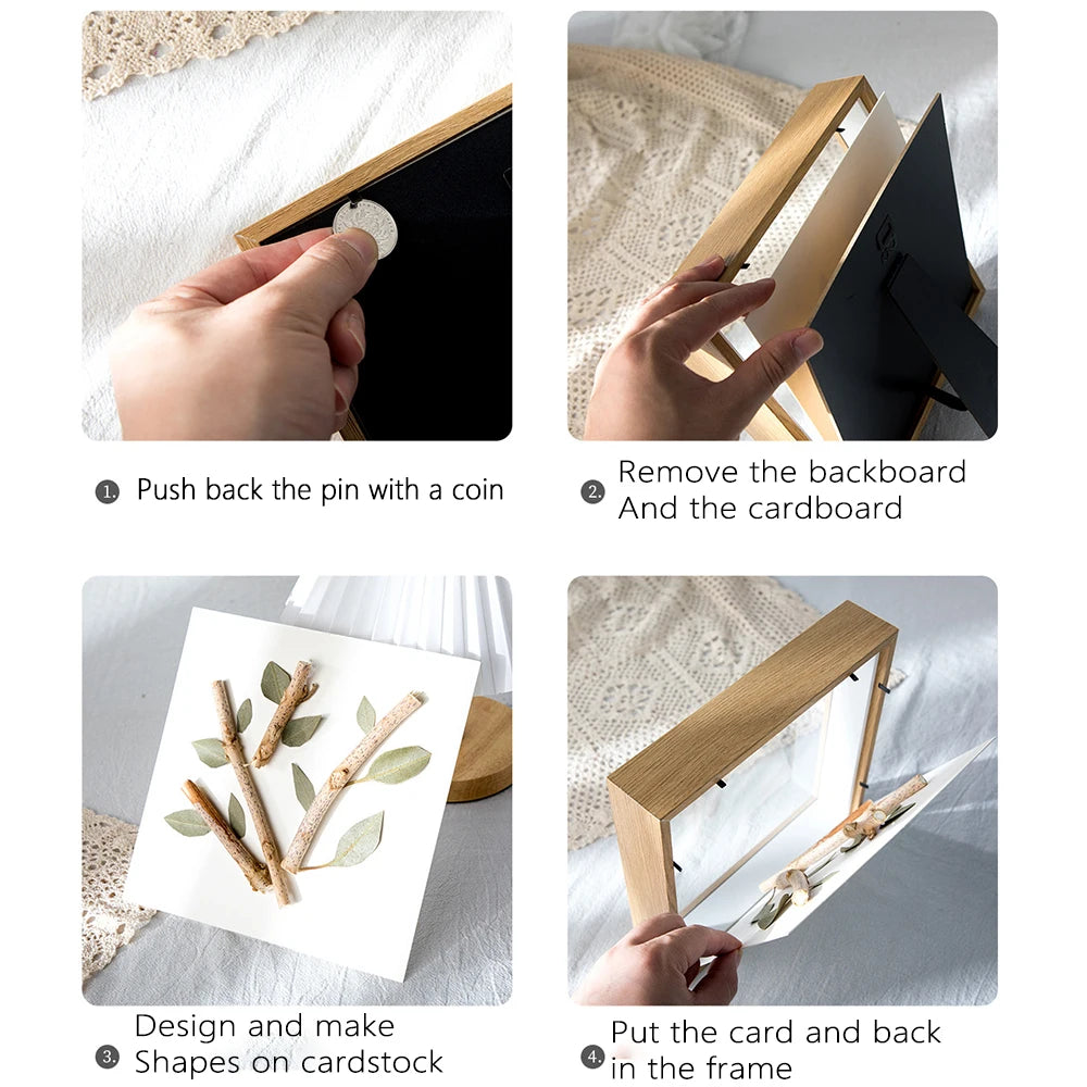 3D Photo Frame Shadow Box Frames, Hollow Bouquet Specimens Case for Crafts, Picture Frame, Memorabilia, 3-5cm - vue 6 sur 9