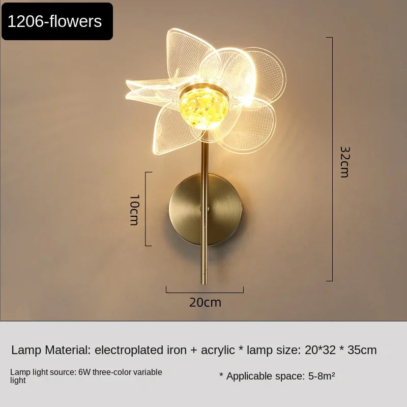 Lampe de applique murale LED en cristal nordique salon chambre fond applique murale couloir allée grenier lampes de chevet maison luminaire moderne - vue 10 sur 10