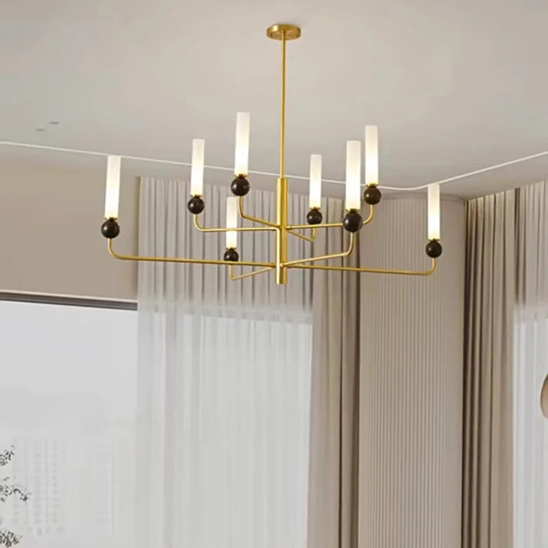 Suspension design en marbre naturel et cuivre cordon réglable
