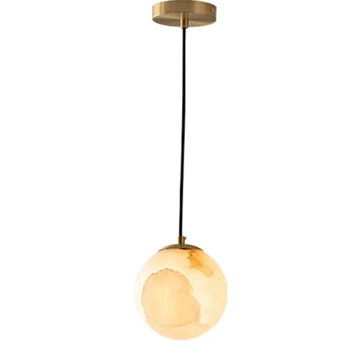 Lustre en laiton et marbre importé - vue 17 sur 19