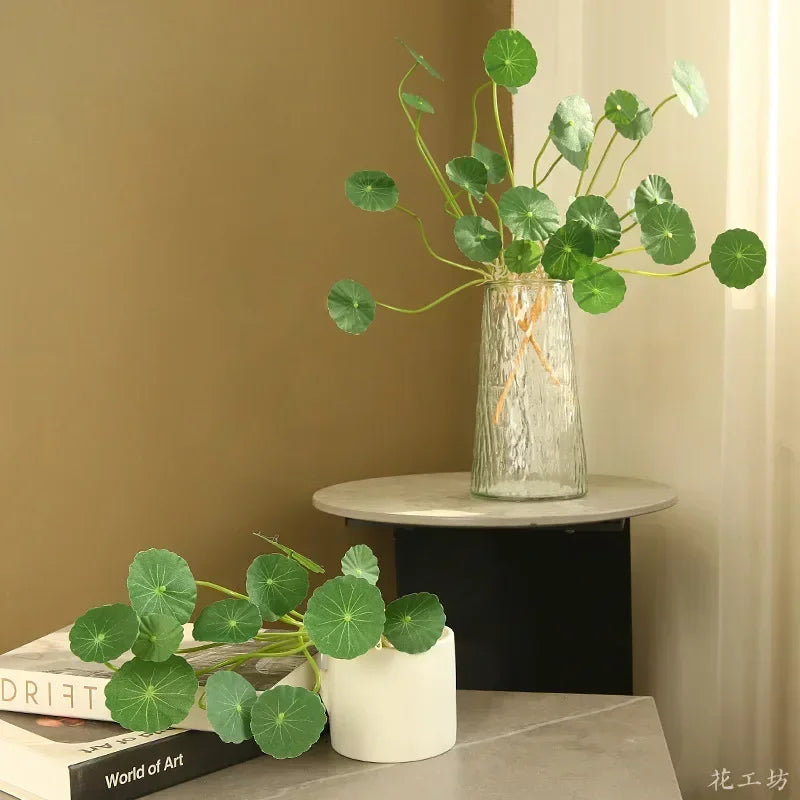 plante artificielle décoration verte feuilles lotus pour intérieur et extérieur - vue 4 sur 7